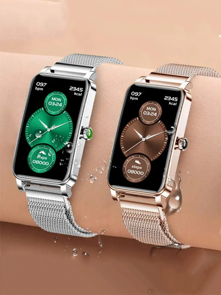 Marissa Smartwatch Met Rechthoekige Kast - Zilver