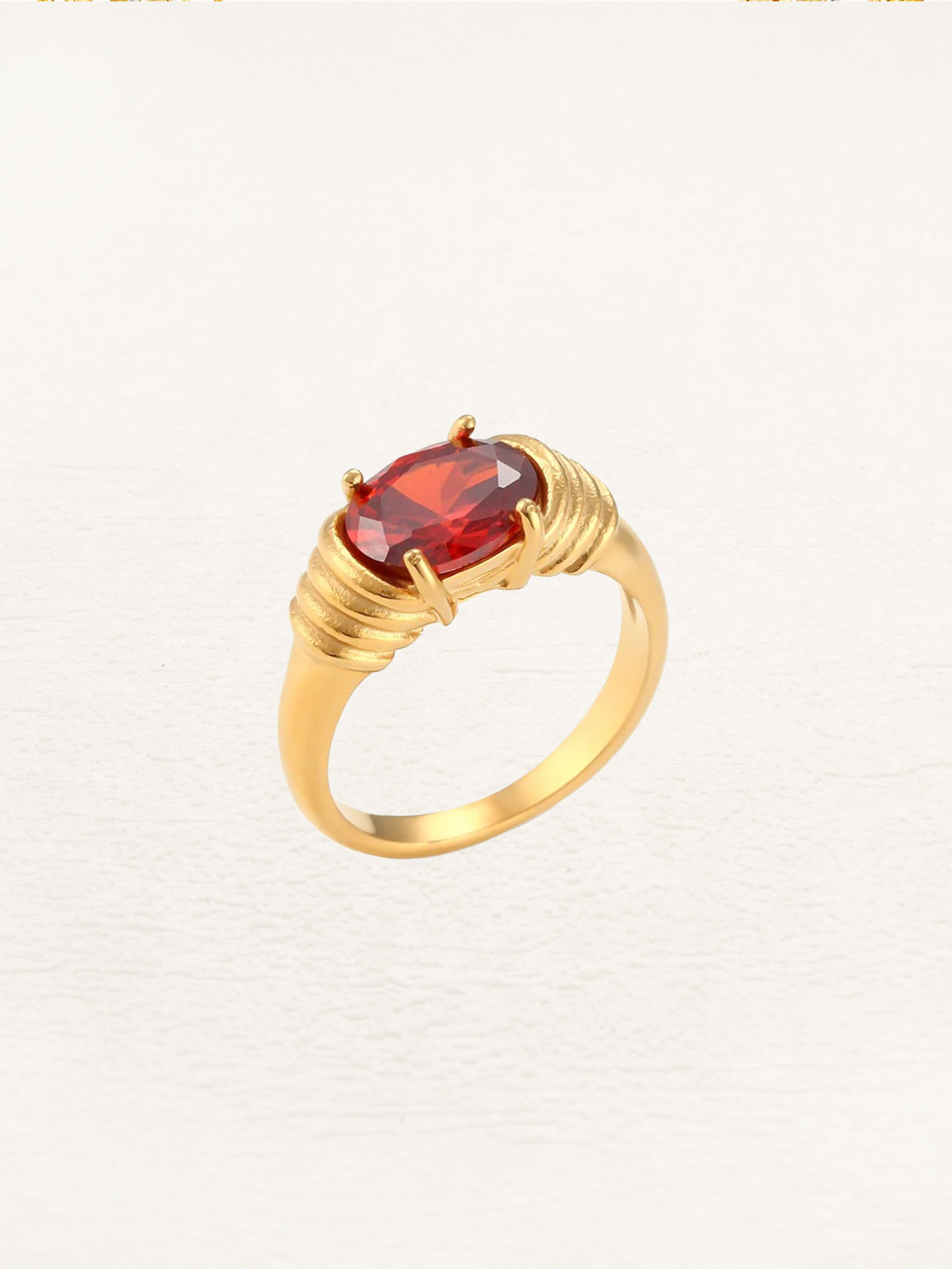 Martine Zirkonia Ring Met Steen Rood
