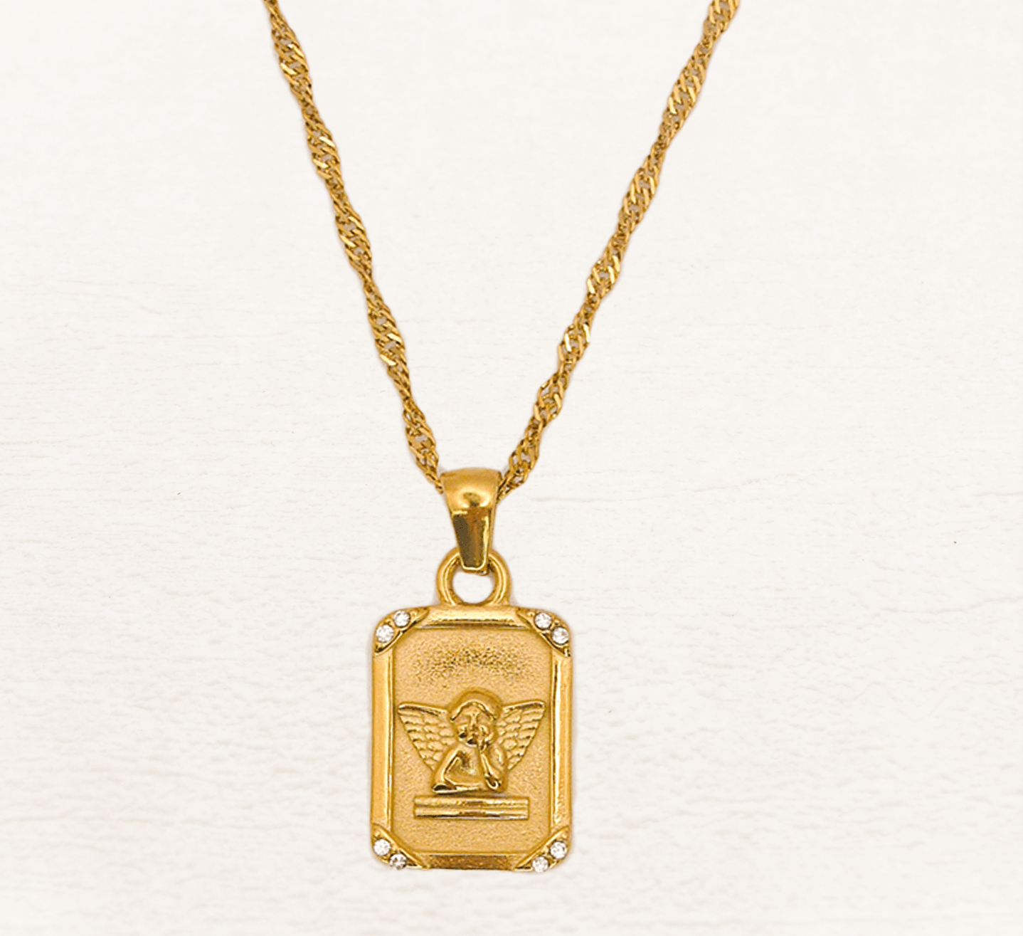 Milou Angel Charm Ketting - Rosa Jewels