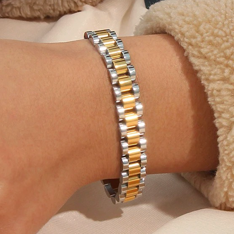 Nora Schakelarmband Goud-Zilver - Rosa Jewels