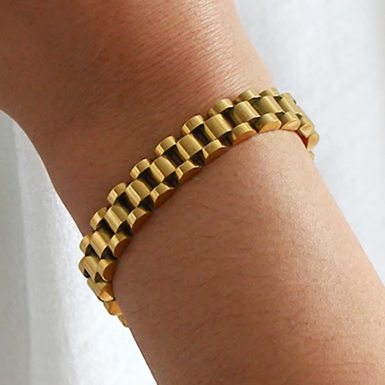 Nora Brede Schakelarmband Goud - Rosa Jewels