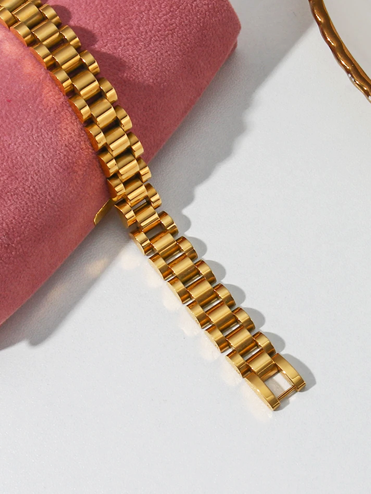 Nora Brede Schakelarmband Goud - Rosa Jewels