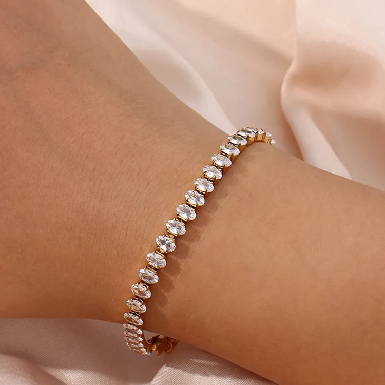 Norah Tennis Armband Ovaal - Rosa Jewels