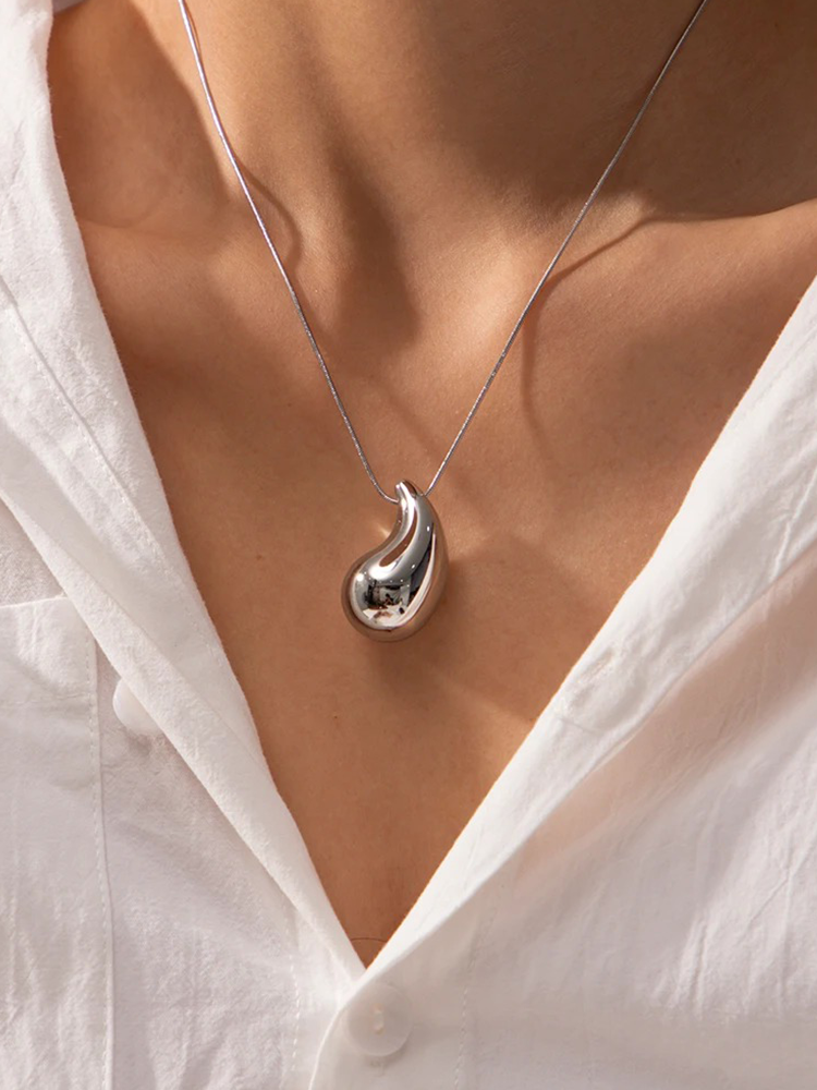 Pascalle Druppel Hanger Ketting Zilver