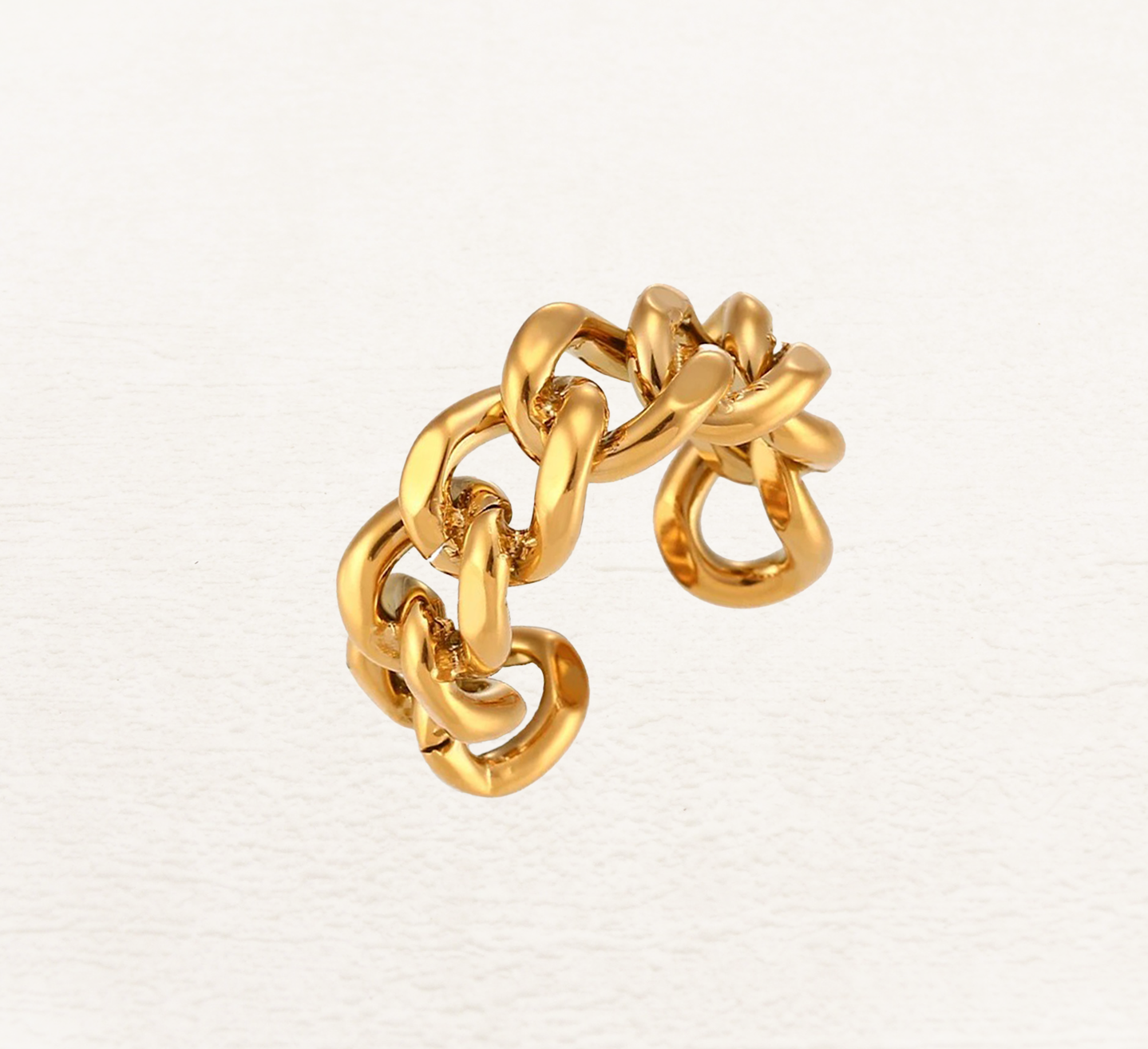 Quinn Chain Ring Goud - Rosa Jewels