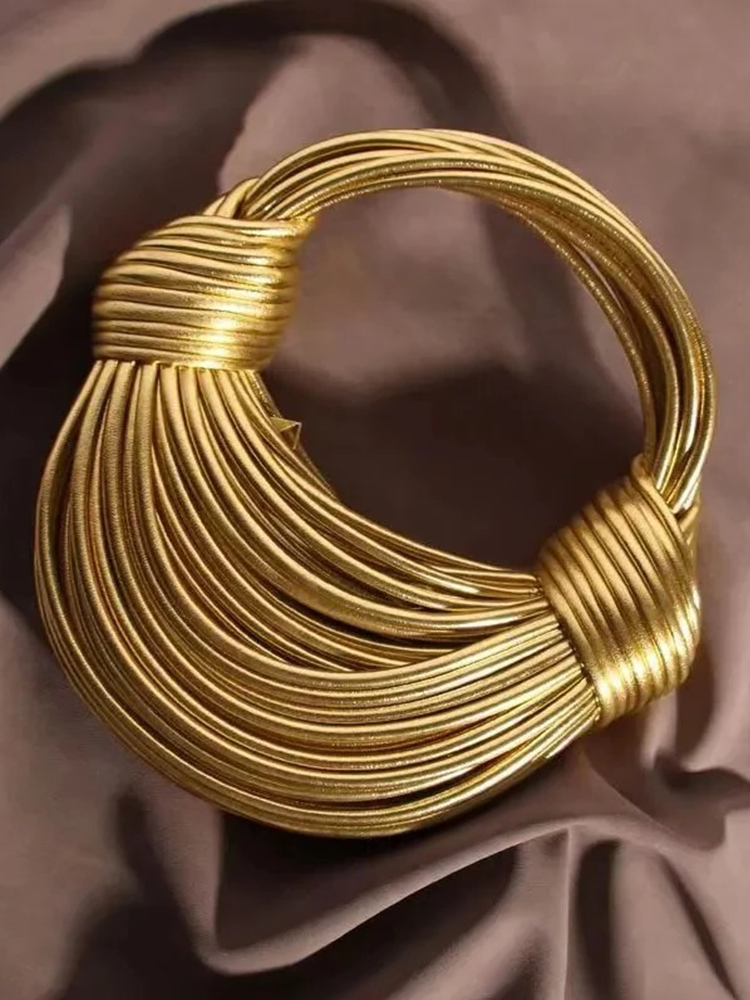 Quinn Gouden Design Handtas Dames | Geknoopte Tas Dames | Schoudertas | Clutch Goud