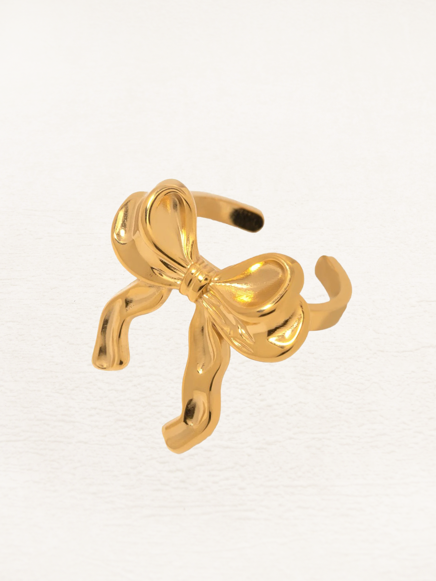 Rosanne Strikjes Oorbellen + Verstelbare Ring Goud