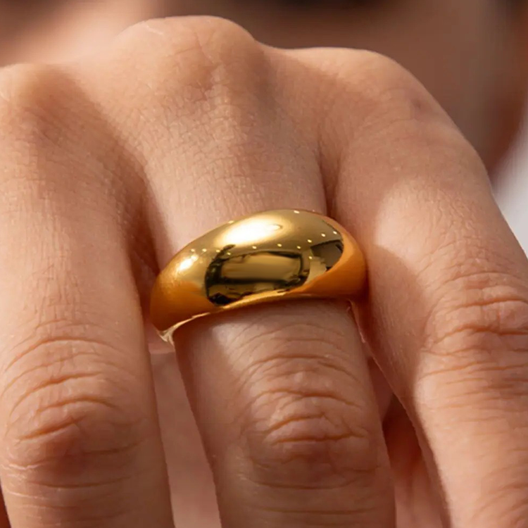 Saar Chunky Ring Goud - Rosa Jewels