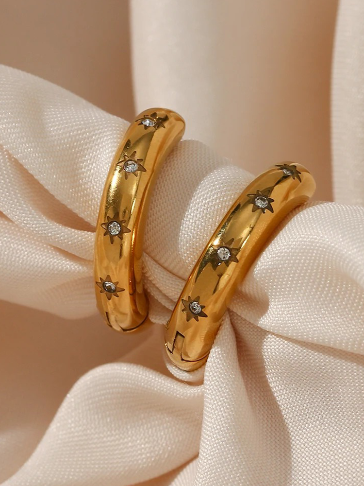 Sadie Star Hoops - Rosa Jewels