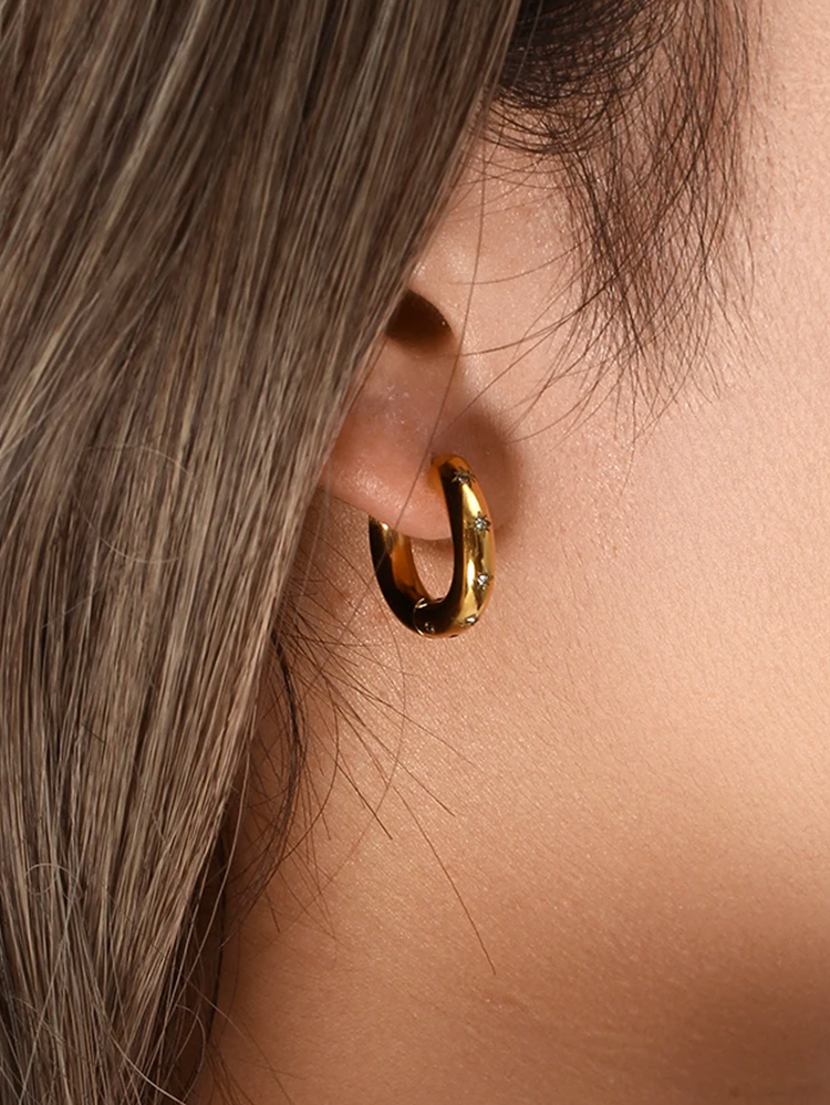 Sadie Star Zirkonia Hoops - Rosa Jewels