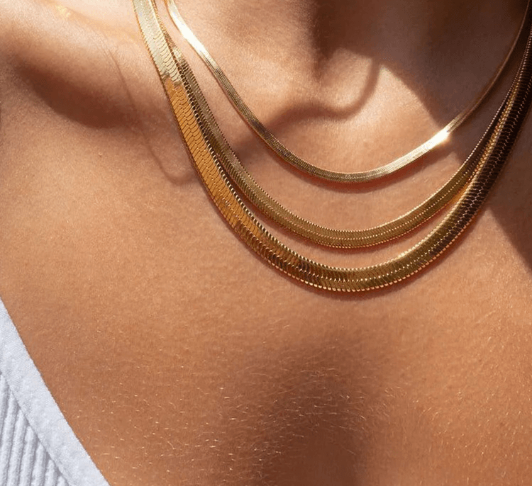 Sophia Snake Chain Ketting - Rosa Jewels