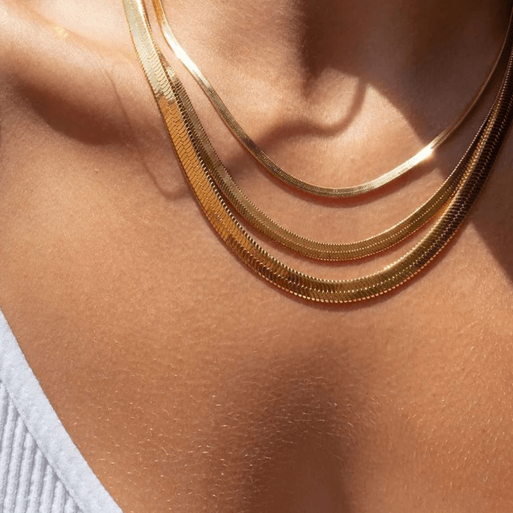 Sophia Snake Chain Ketting - Rosa Jewels