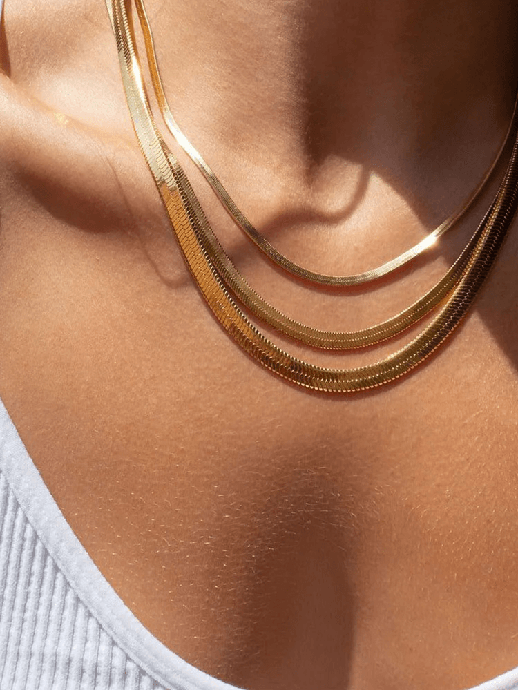 Sophia Snake Chain Ketting - Rosa Jewels