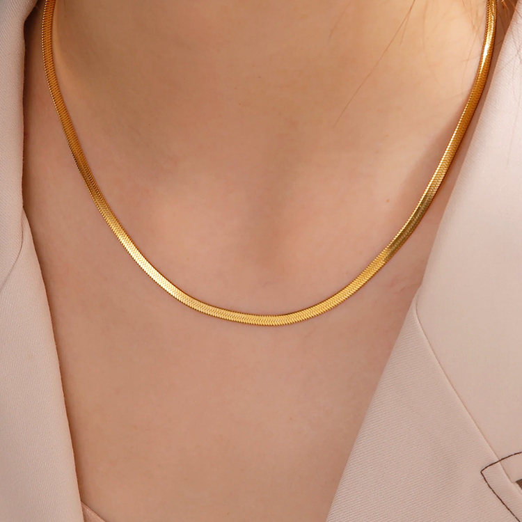 Sophia Snake Chain Ketting (3, 4 of 5 mm) - Rosa Jewels