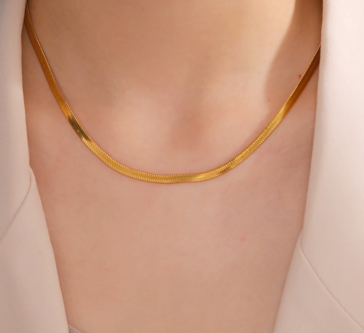 Sophia Snake Chain Ketting (3, 4 of 5 mm) - Rosa Jewels