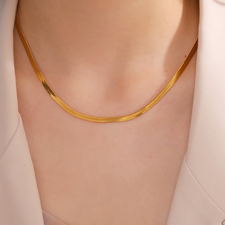 Sophia Snake Chain Ketting (3, 4 of 5 mm) - Rosa Jewels