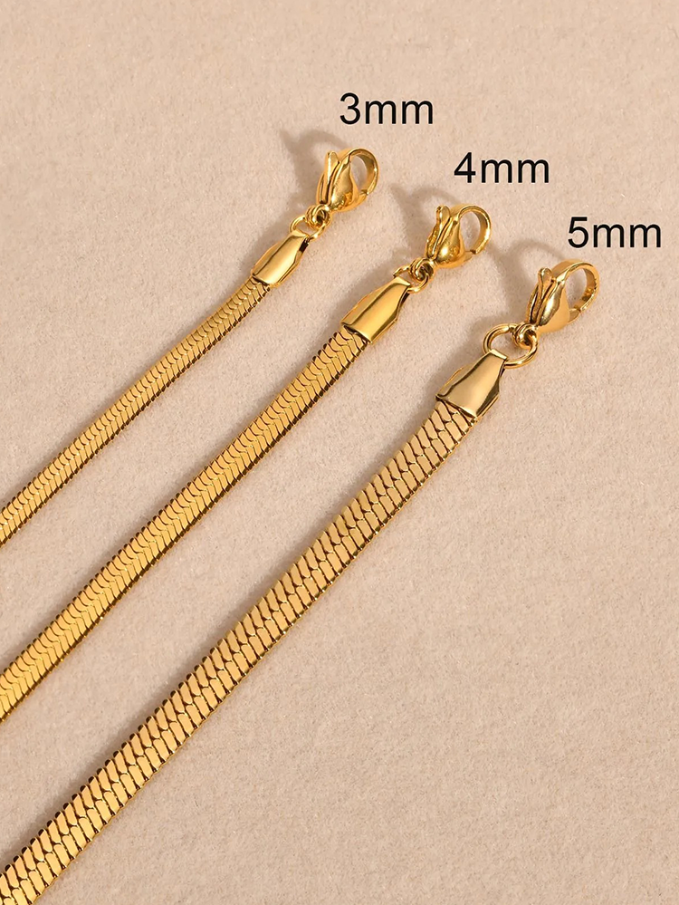 Sophia Snake Chain Ketting (3, 4 of 5 mm) - Rosa Jewels