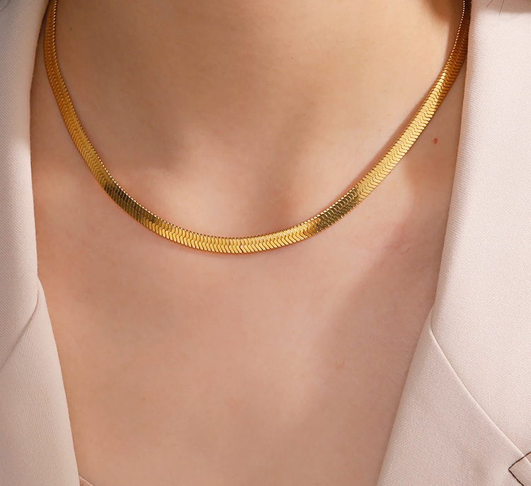 Sophia Snake Chain Ketting (3, 4 of 5 mm) - Rosa Jewels