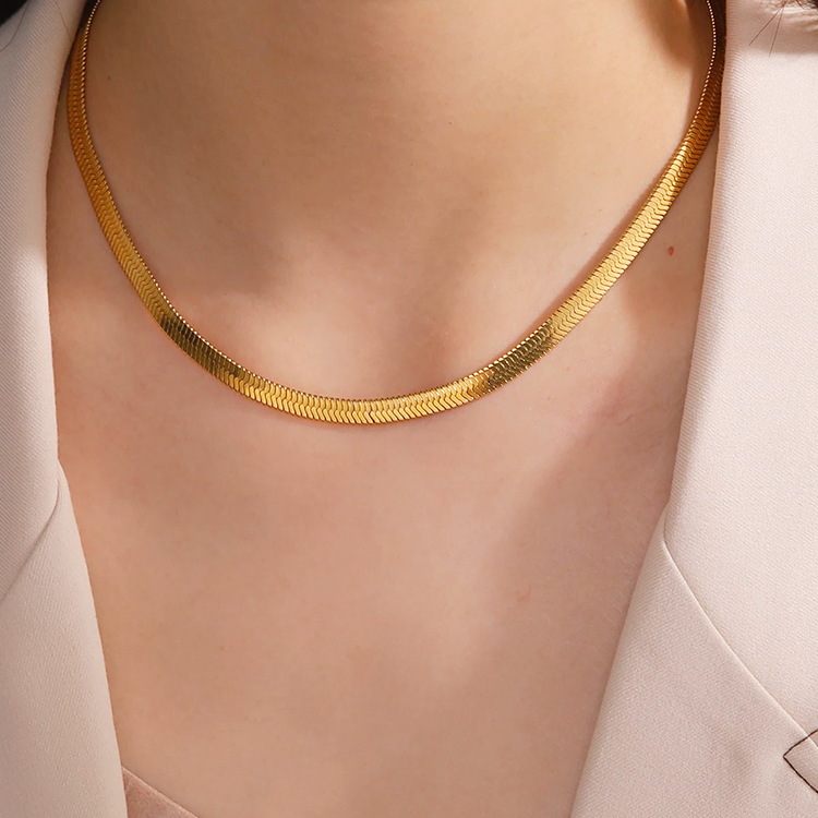 Sophia Snake Chain Ketting (3, 4 of 5 mm) - Rosa Jewels