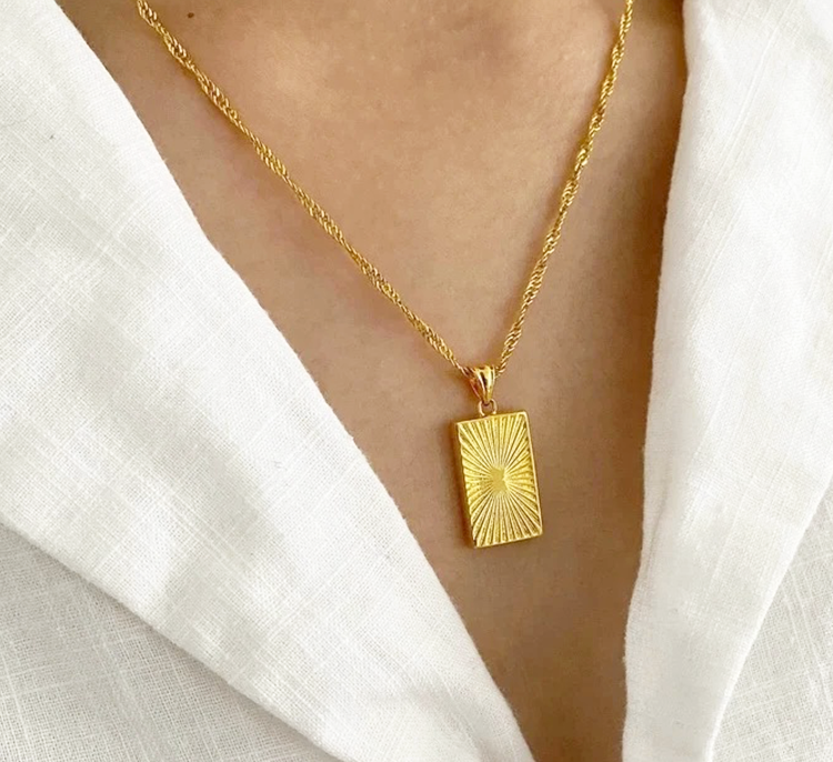 Stella Charm Ketting Rechthoek - Rosa Jewels