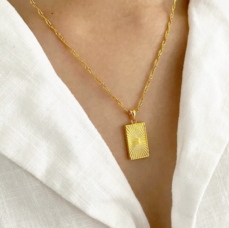 Stella Charm Ketting Rechthoek - Rosa Jewels