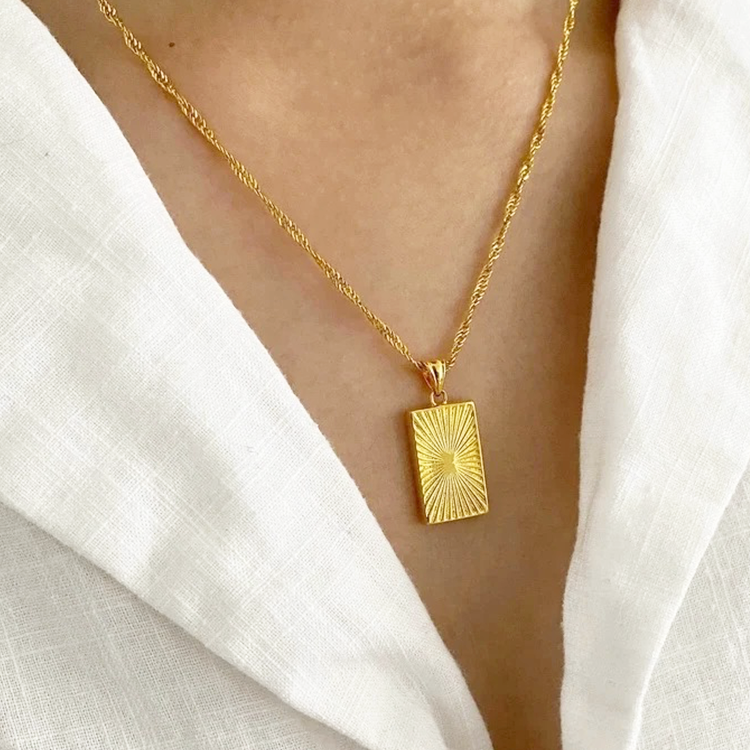 Stella Charm Ketting Rechthoek - Rosa Jewels