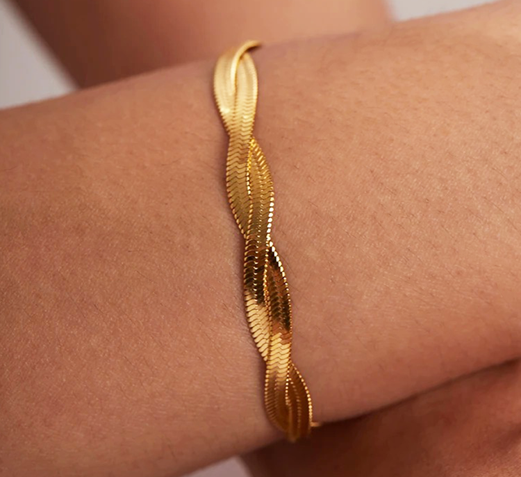 Suus Twisted Snake Chain Armband Goud - Rosa Jewels