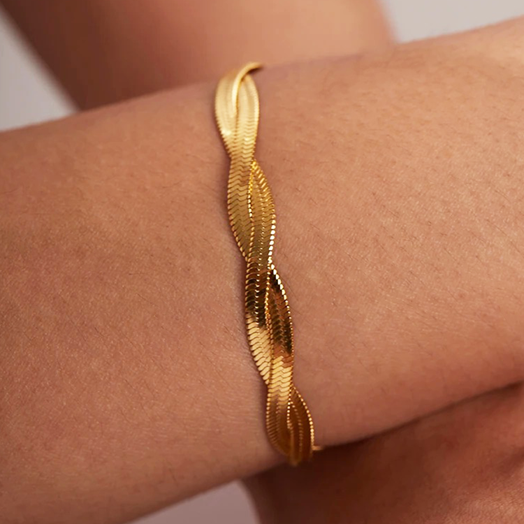 Suus Twisted Snake Chain Armband Goud - Rosa Jewels