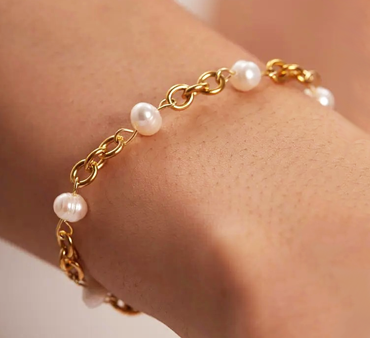 Elise Parel Chain Armband - Rosa Jewels