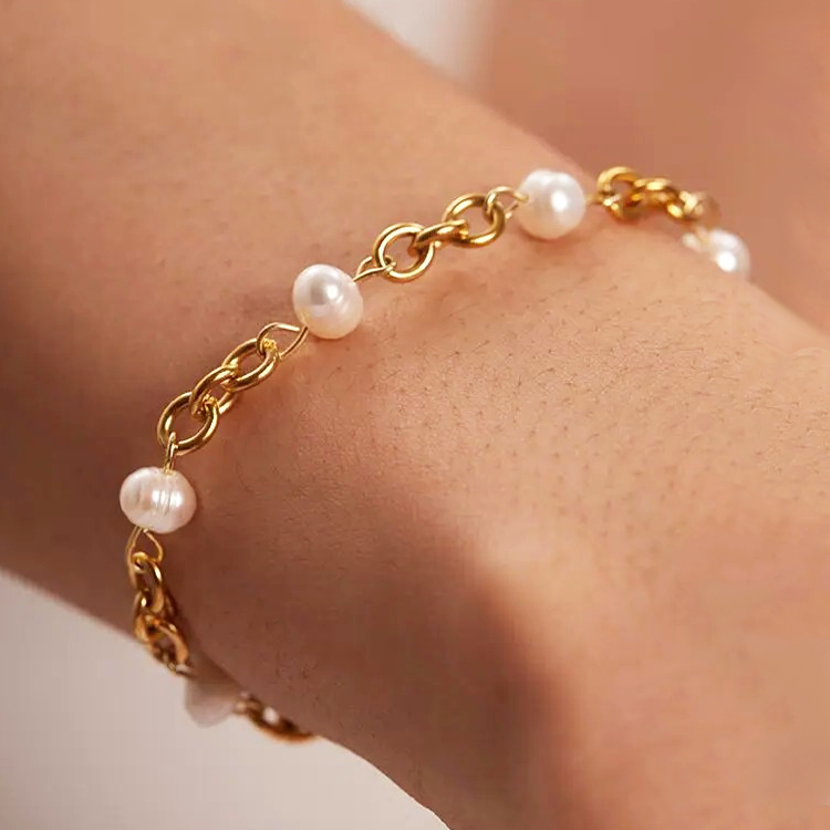 Elise Parel Chain Armband - Rosa Jewels