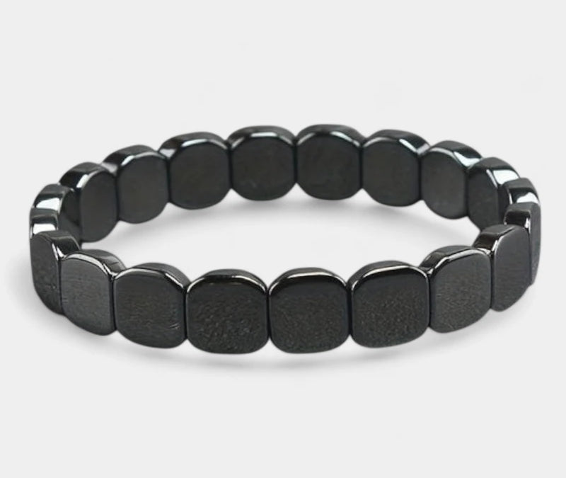 Virelle-Armbanden-Virelle | Heren Armband – Kunststeen Kralen, Vierkante Vorm, Elastische Sluiting