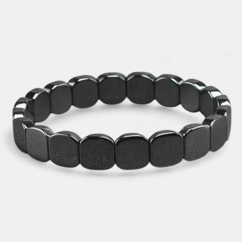 Virelle-Armbanden-Virelle | Heren Armband – Kunststeen Kralen, Vierkante Vorm, Elastische Sluiting