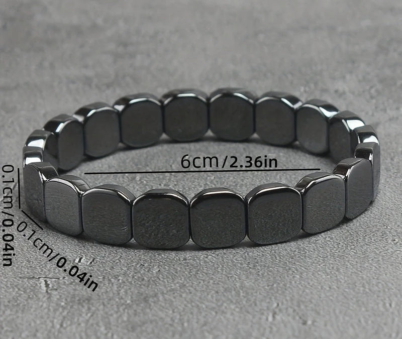 Virelle-Armbanden-Virelle | Heren Armband – Kunststeen Kralen, Vierkante Vorm, Elastische Sluiting