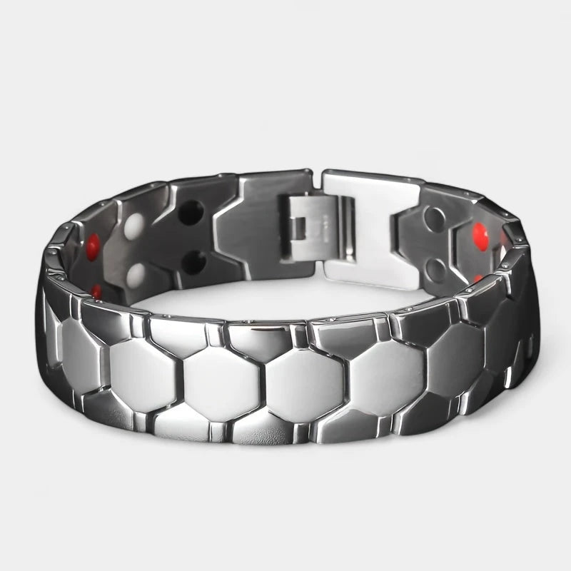 Virelle-Armbanden-Virelle | Heren Armband – Titanium Staal, Zeskant Design, Verstelbare Sluiting