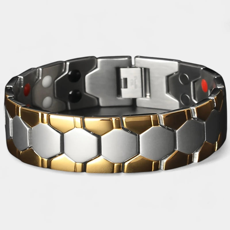 Virelle-Armbanden-Virelle | Heren Armband – Titanium Staal, Zeskant Design, Verstelbare Sluiting