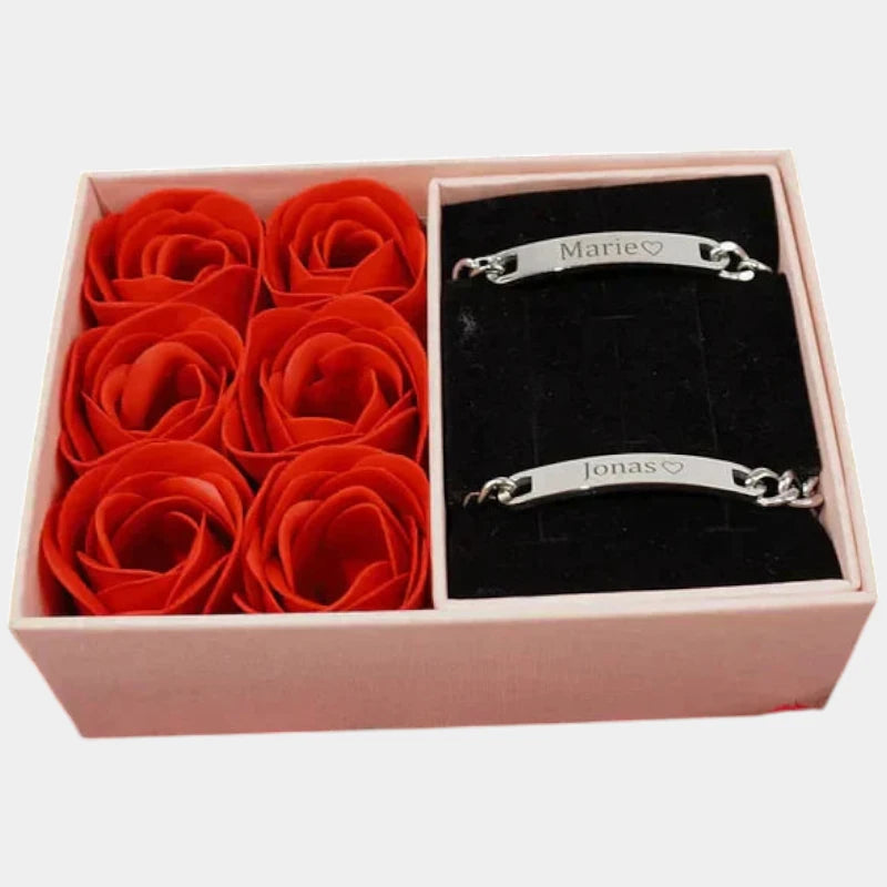 Virelle-Armbanden-Virelle | Koppel Armbanden – Graveerbare Plaat, Gepolijste Afwerking, Tijdloos Cadeau