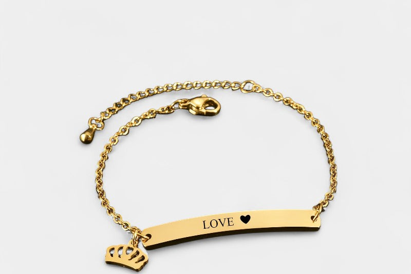 Virelle-Bracelet-Virelle Armband of Enkelband - Titanium stalen armband met hart- en sterbedels
