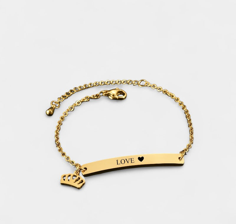 Virelle-Bracelet-Virelle Armband of Enkelband - Titanium stalen armband met hart- en sterbedels