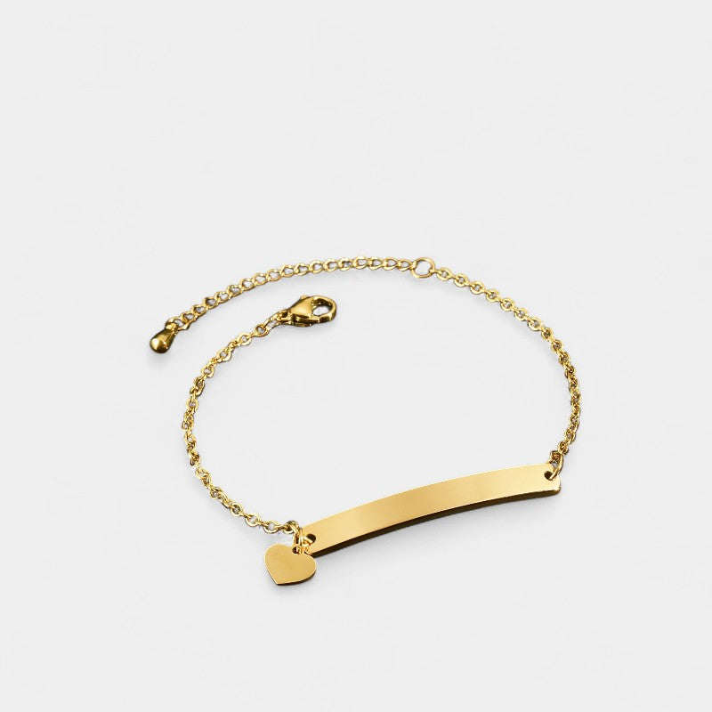 Virelle-Bracelet-Virelle Armband of Enkelband - Titanium stalen armband met hart- en sterbedels