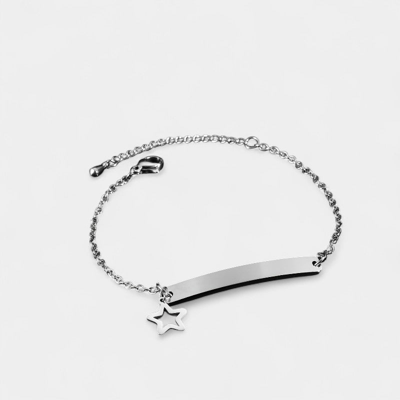 Virelle-Bracelet-Virelle Armband of Enkelband - Titanium stalen armband met hart- en sterbedels