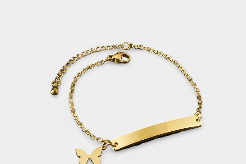 Virelle-Bracelet-Virelle Armband of Enkelband - Titanium stalen armband met hart- en sterbedels
