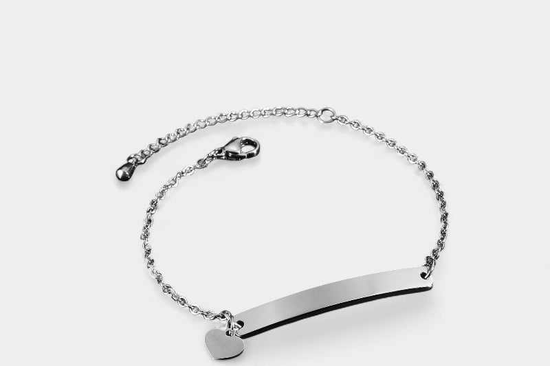 Virelle-Bracelet-Virelle Armband of Enkelband - Titanium stalen armband met hart- en sterbedels