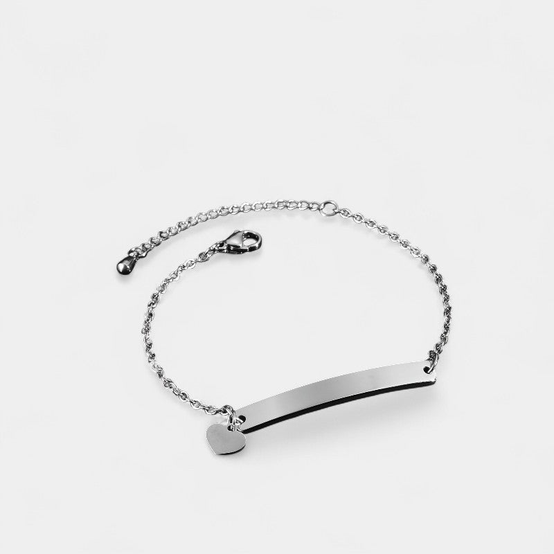 Virelle-Bracelet-Virelle Armband of Enkelband - Titanium stalen armband met hart- en sterbedels