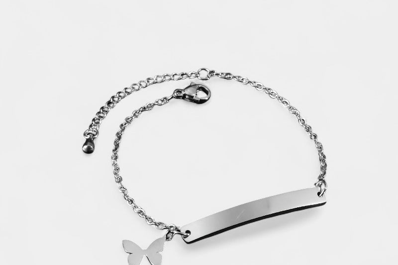 Virelle-Bracelet-Virelle Armband of Enkelband - Titanium stalen armband met hart- en sterbedels