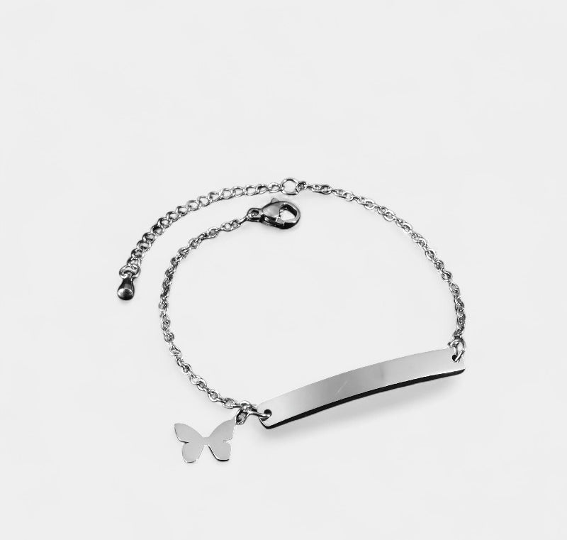 Virelle-Bracelet-Virelle Armband of Enkelband - Titanium stalen armband met hart- en sterbedels