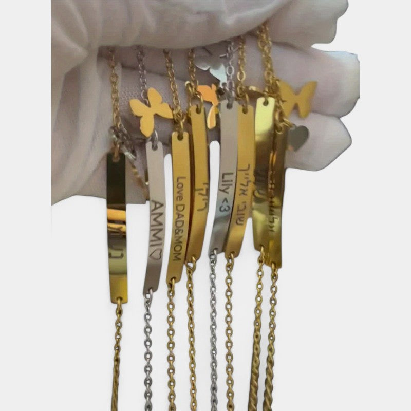 Virelle-Bracelet-Virelle Armband of Enkelband - Titanium stalen armband met hart- en sterbedels