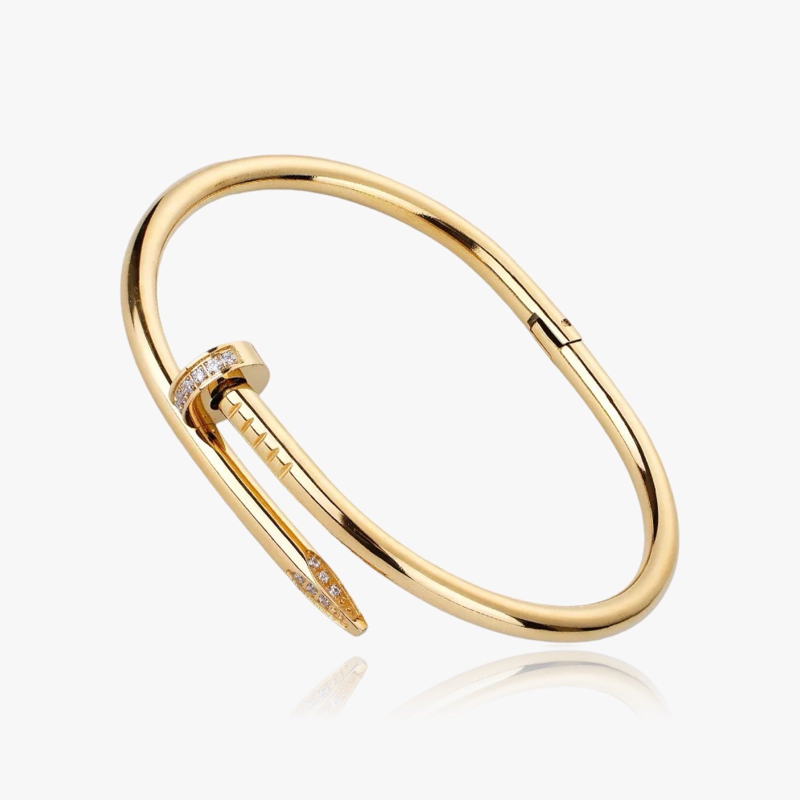 Virelle-Bracelet-Virelle | Minimalistische open armband – Elegant goudkleurig design met zirkonia details