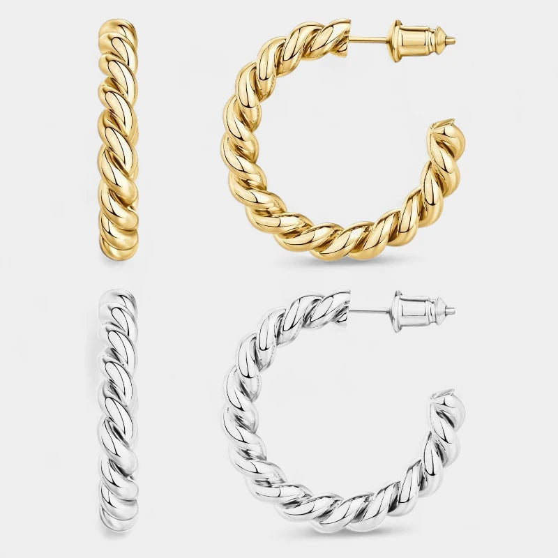 Virelle-Earring-Virelle | Dames Oorbellen – Gedraaide Hoepel, Casual & Tijdloos Design