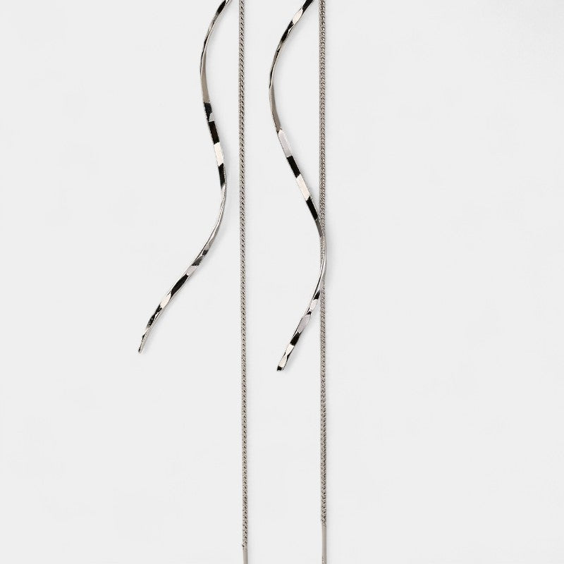 Virelle-Earrings-Virelle Oorbellen - Moderne wave bar threader oorbellen