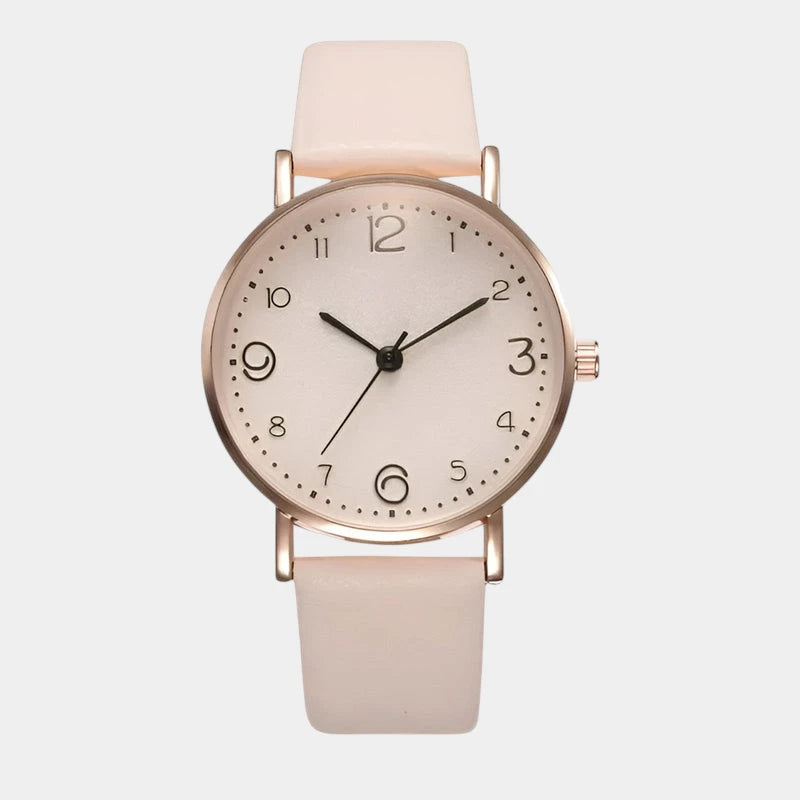 Virelle-Horloges-Virelle | Dames Horloge – Minimalistisch Ronde Kast, Leren Bandje